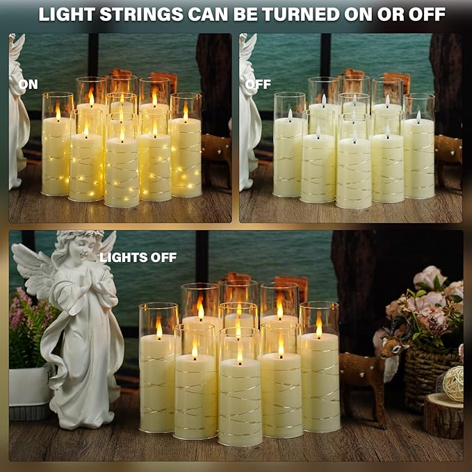 Flickering Flameless LED Candles, Battery Operated Candles 9 Pcs