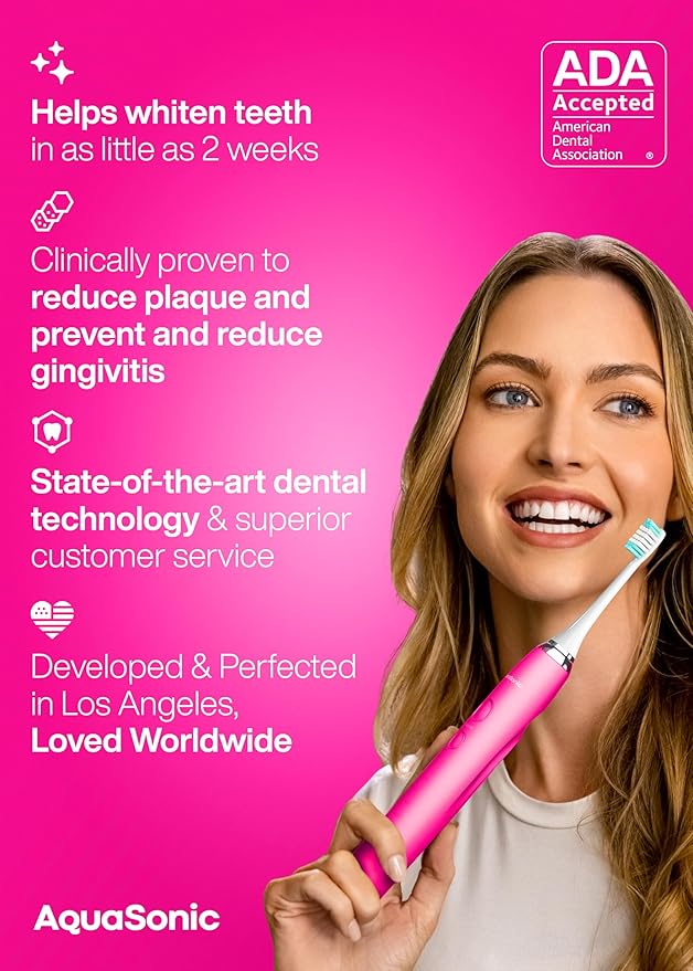 Aquasonic Vibe Series Ultra-Whitening Toothbrush – ADA Accepted Electric