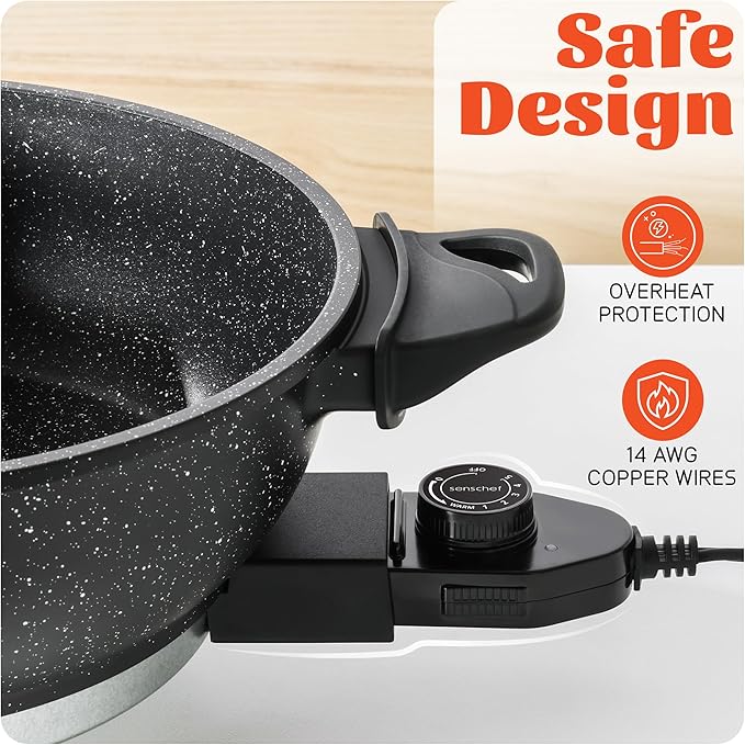 TWIN™ Electric Hot Pot with Divider | EvenHeat Cast Aluminum Non-Stick Pot