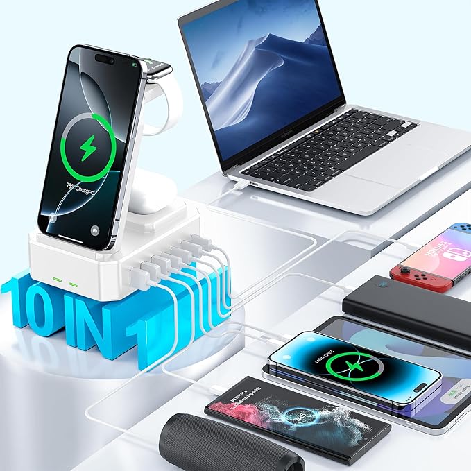 300W Charging Station for Multiple Devices Apple, Zutspzss 10 in 1 Wireless
