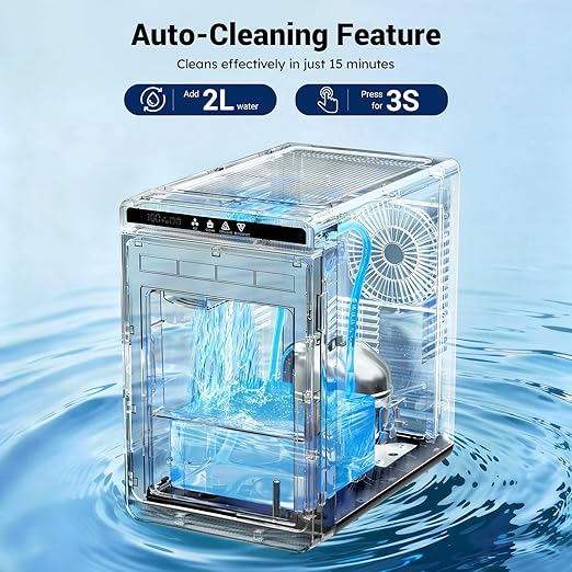 Clear Ice Cube Maker, Makes 3 Large 2.2" Square Ice Cubes in Just 40 Minutes (288Pcs)
