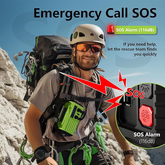 Mesqool Emergency Radio 5 Way Powered, 5000mAh/18500mWh Survival Solar Hand