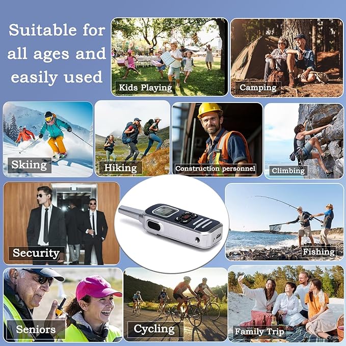 ELIDAIP M6P Mini Walkie Talkies, 1100mAh Battery Rechargeable, 128 Channels (2 Pack)