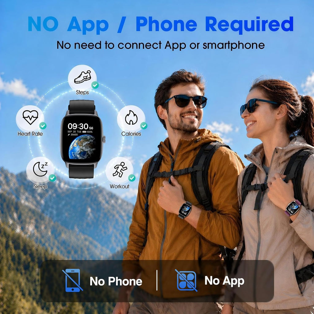 pedometer watch senior friendly no app no phone shown in use