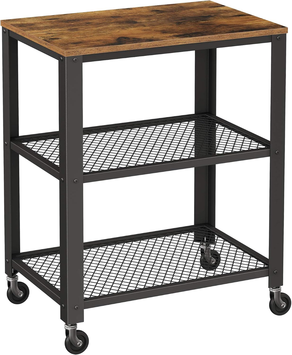 VASAGLE 3-Tier Serving Cart on Wheels with Storage