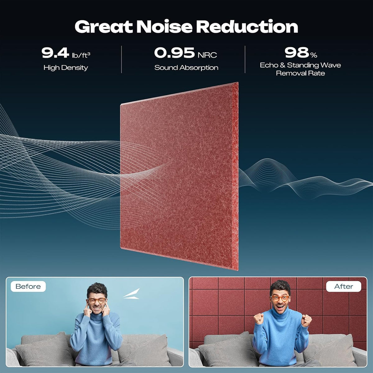 sonicism 12 pack acoustic wall panels shown in use