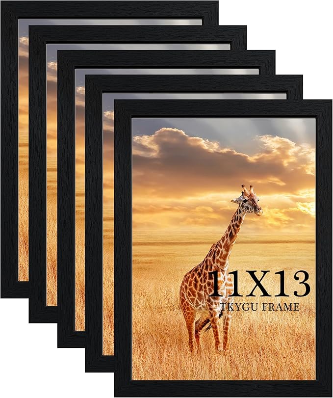 TKYGU 11x13 Picture Frame Set of 5, Wooden Frame 11x13 Wall Gallery Poster