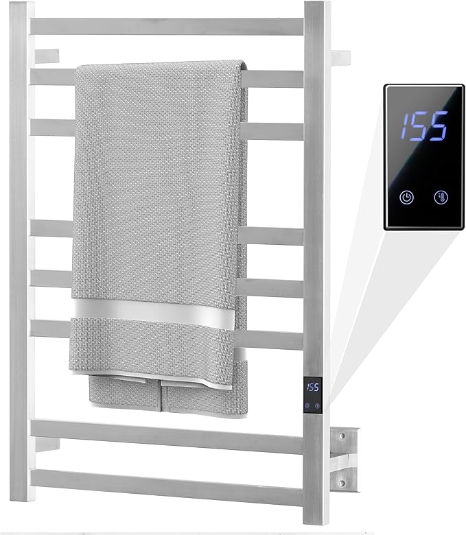 8-Bar Heated Towel Rack – Quick Heating Electric Towel Warmer