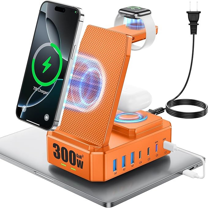 300W Charging Station for Multiple Devices Apple, Zutspzss 10 in 1 Wireless
