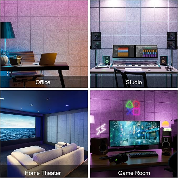 Sonicism 12 Pack Acoustic Wall Panels