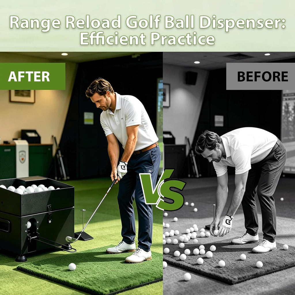 Golf Ball Dispenser 60-Ball Golf Ball Launcher Foot Pedal Heavy-Duty