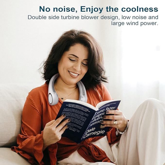 CIVPOWER Neck Fan: Portable Personal Neck Cooling Rechargeable Bladeless Fan