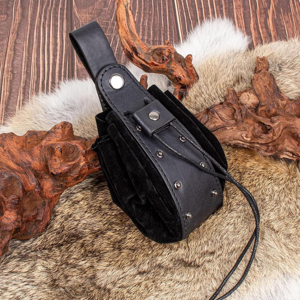 Renaissance Belt Pouch Purse Viking Bracer Hook Halloween Set Medieval Festival Costume Accessory Casual Fanny Pack Waist Bag