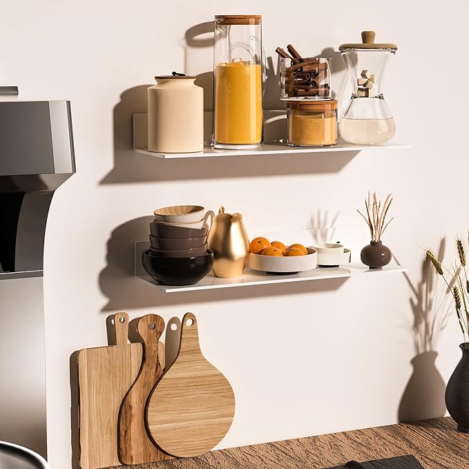 20 Inches Acrylic Wall Shelves 2 Pack, Floating Shelf