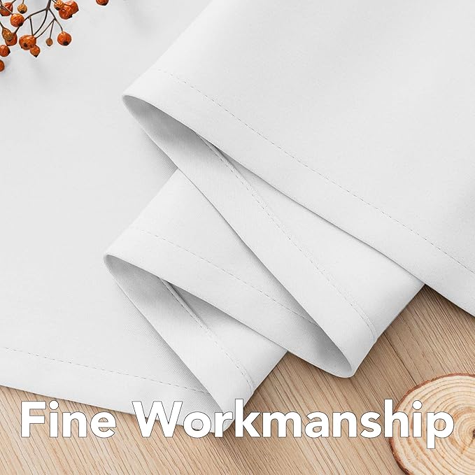 H.VERSAILTEX White Curtains 96 inches Long Window Treatment Panels/Drapes (Set of 2)