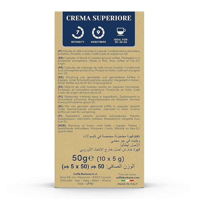 Caffè Borbone Crema Superiore Aluminum Capsules Compatible (100 Count)