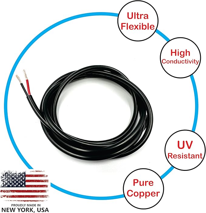 NATIONAL Wire & Cable – 10 AWG 2-Conductor Premium Copper Wire, 25 ft, Stranded