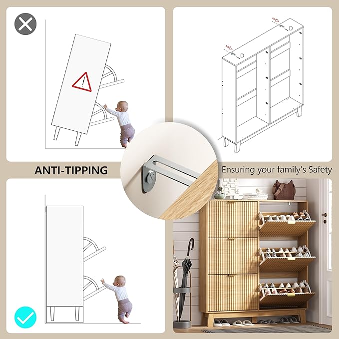 Shoe Cabinet Storage for Entryway