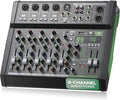 Pyle 8-Channel Audio Mixer, USB Interface, MP3 Compatible, XLR Inputs and LED