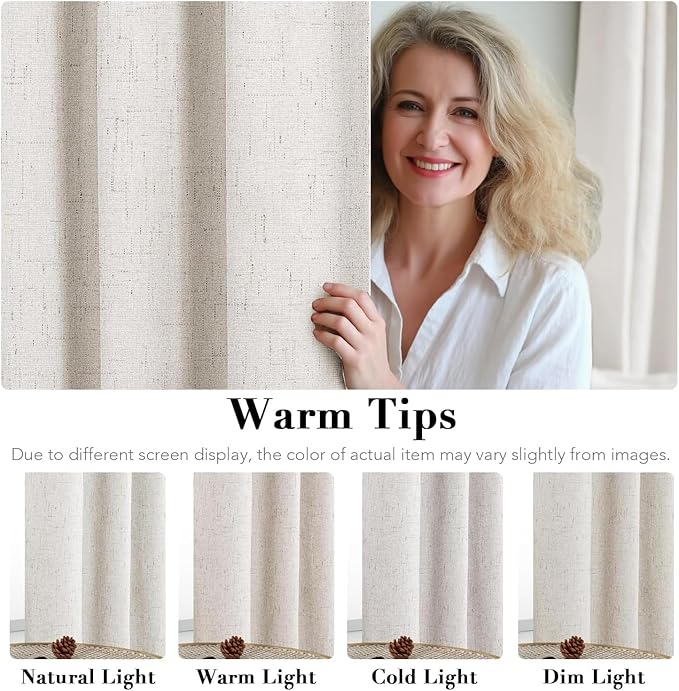 H.VERSAILTEX Linen Curtains 100% Blackout Curtains