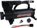 580 Black Air Compressor Kit 165/200 PSI Pressure Switch, 22" Braided Leader Hose with Check Valve, 40A Relay for Air Suspension, Onboard Tanks, Air Ride Systems