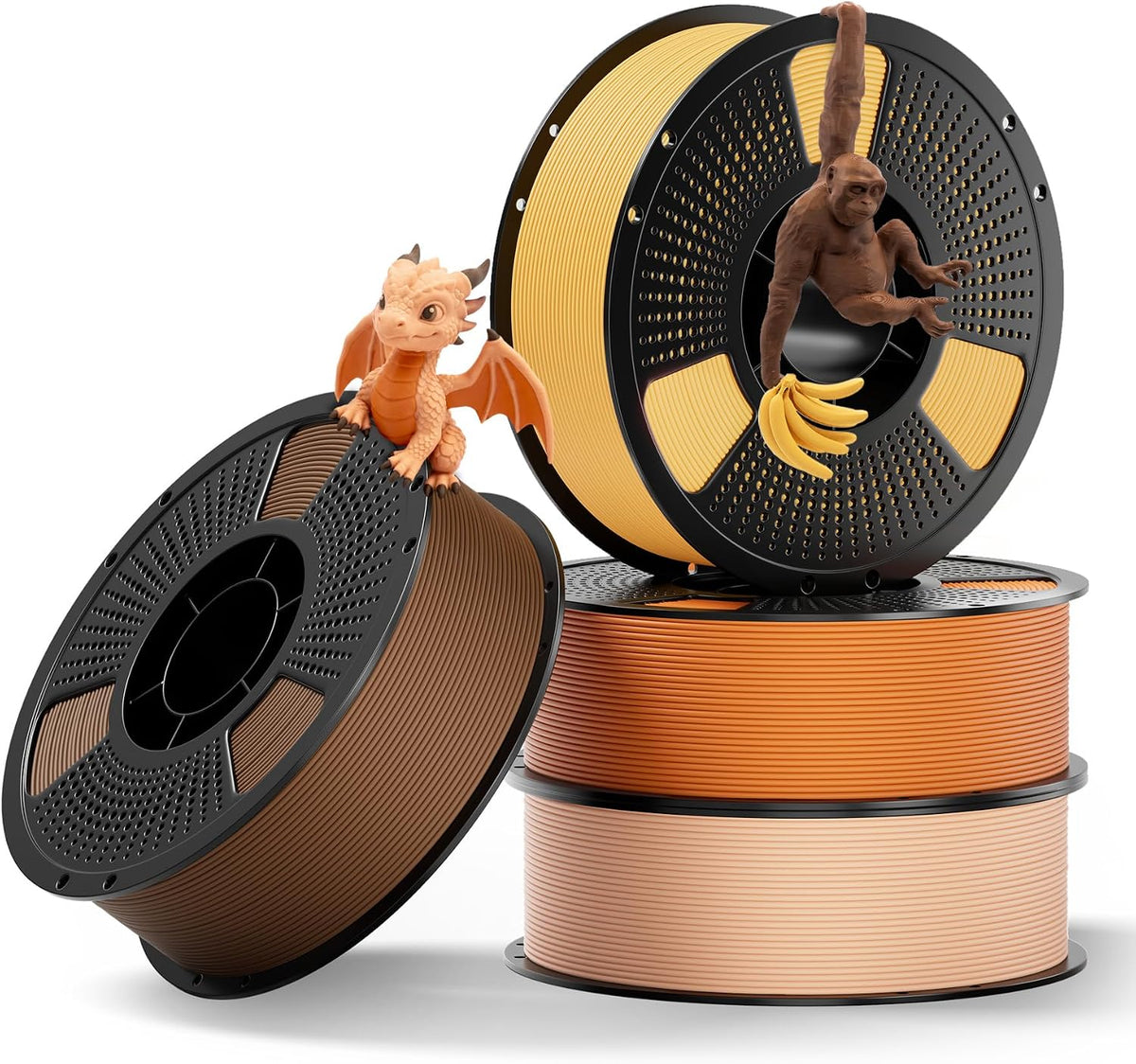 UJOY3D 4kg Wood Fiber PLA Filament 1.75mm Bundle, Natural Wood-Like Color