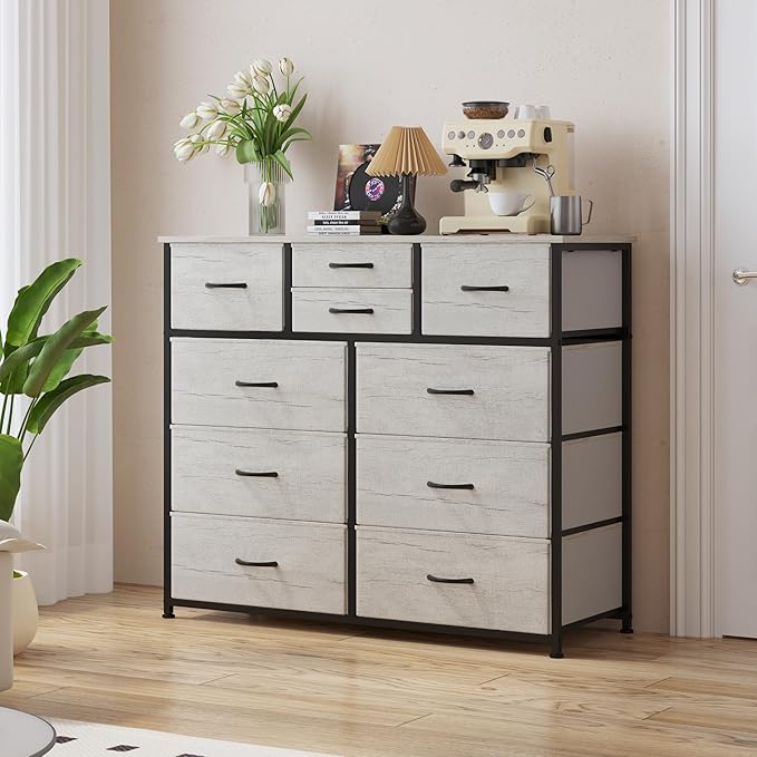 LUMTOK 10-Drawer Dresser, Fabric Storage Dresser Drawers