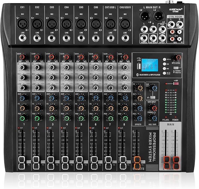 8 Channel Professional Audio Mixer
