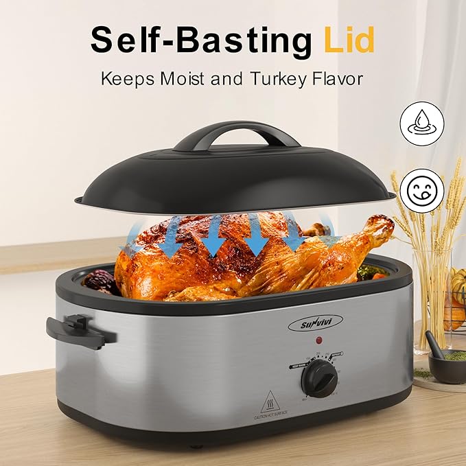 Sunvivi 24lb 20-Quart Roaster Oven, Electric Roaster Oven