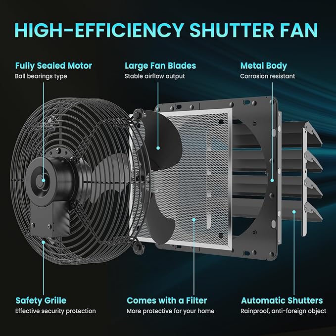 HG Power 14 Inch Shutter Exhaust Fan