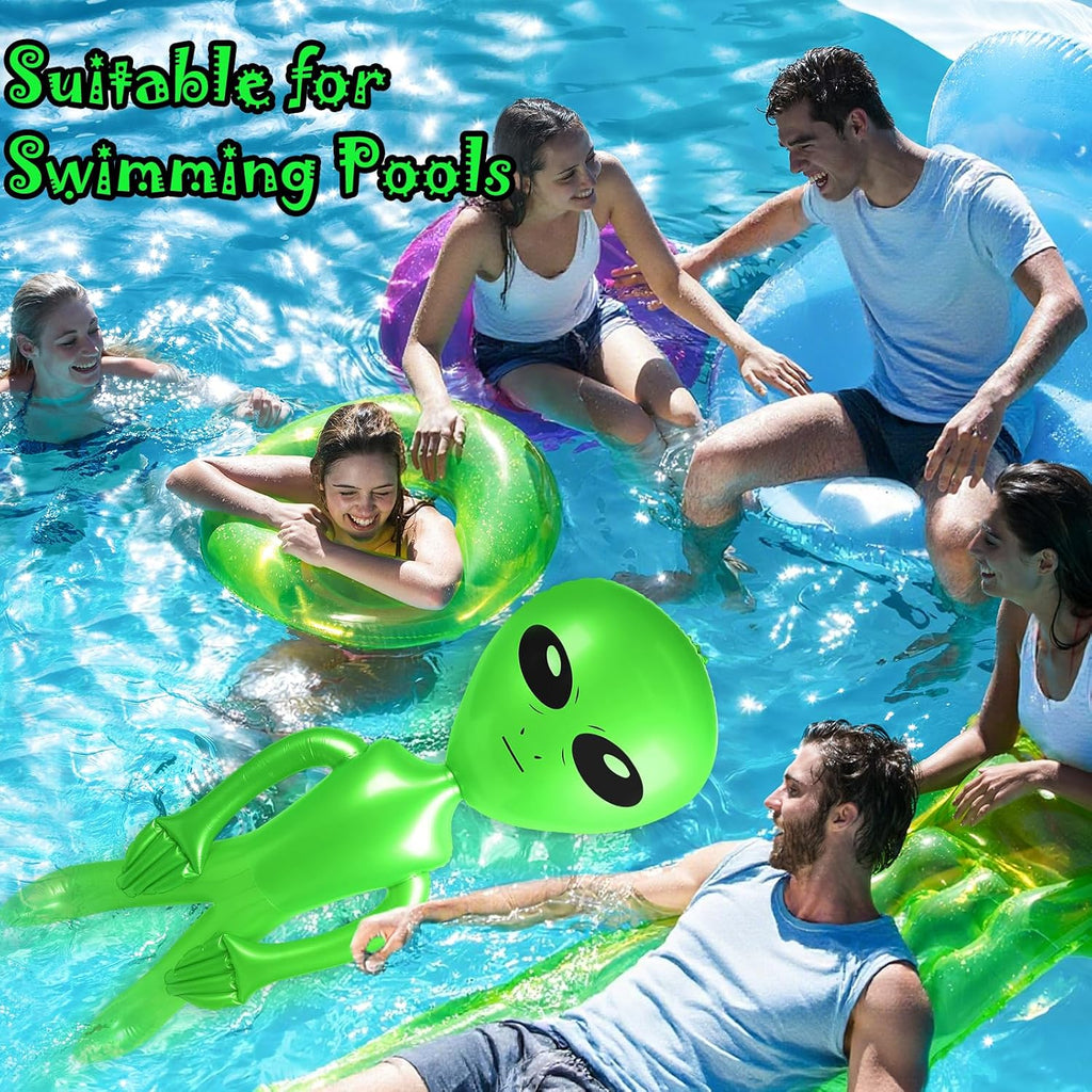 6 Pack 63 Inch Giant Inflatable Alien 31.5 Inch Jumbo Blow Up Alien Green Inflatable Balloon for Space Party Decorations UFO Theme Spaceship Party Birthday Halloween Easter Christmas Home