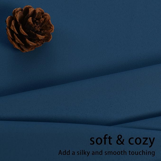 JIUZHEN Classic Blue Blackout Curtains