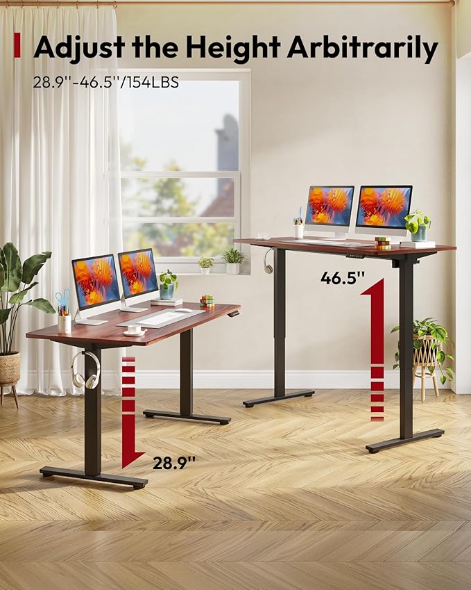 SANODESK Electric Standing Desk 55 x 28 Inches Whole-Piece Desktop Height