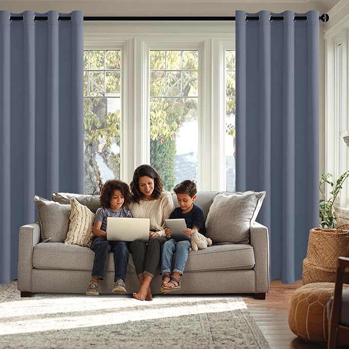 JIUZHEN Dusty Blue Blackout Curtains