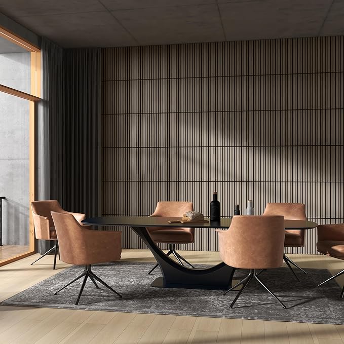 HOMCOM 4 Pack 3D Faux Wood Wall Panels, Wood Slat Wall Panels