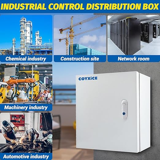 Electrical Box 12 x 12 x 8'' Steel Electrical Junction Box，NEMA 4X Steel
