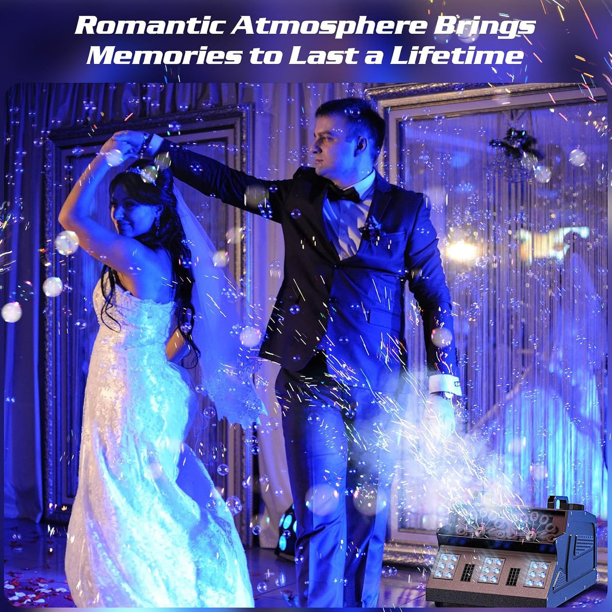 2000W Fog Machine, 3 in 1 Fog Bubble Machine with 2 Bubble Fans, 18 RGB LED Lights Smoke Bubble ALL IN ONE Fog Machine, Bubble Machine for Halloween Christmas Party Wedding, 4 Pack