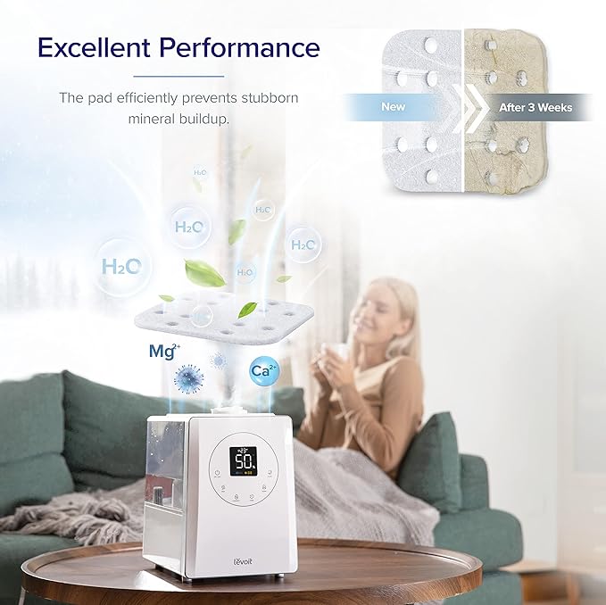 LEVOIT OasisMist Smart Cool and Warm Mist Humidifiers & 10-Pack Top Fill