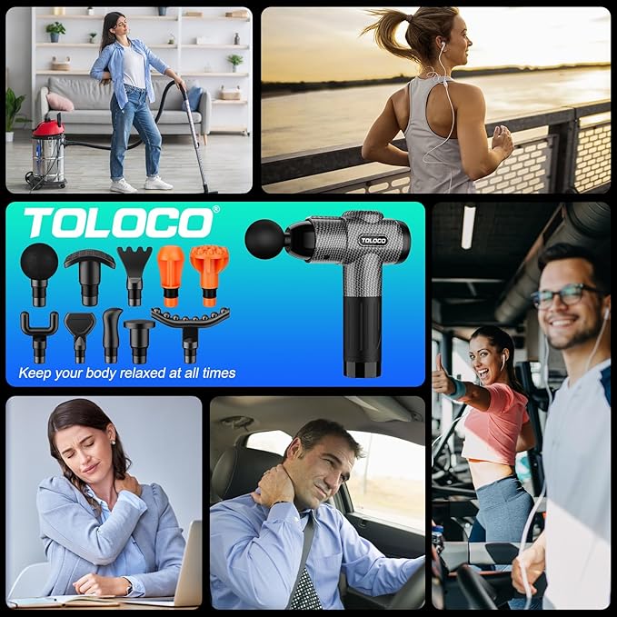 TOLOCO Massage Gun, Deep Tissue Back Massage