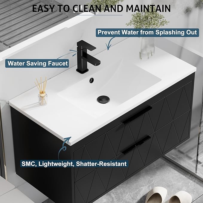 eclife 36" Bathroom Vanities Cabinet