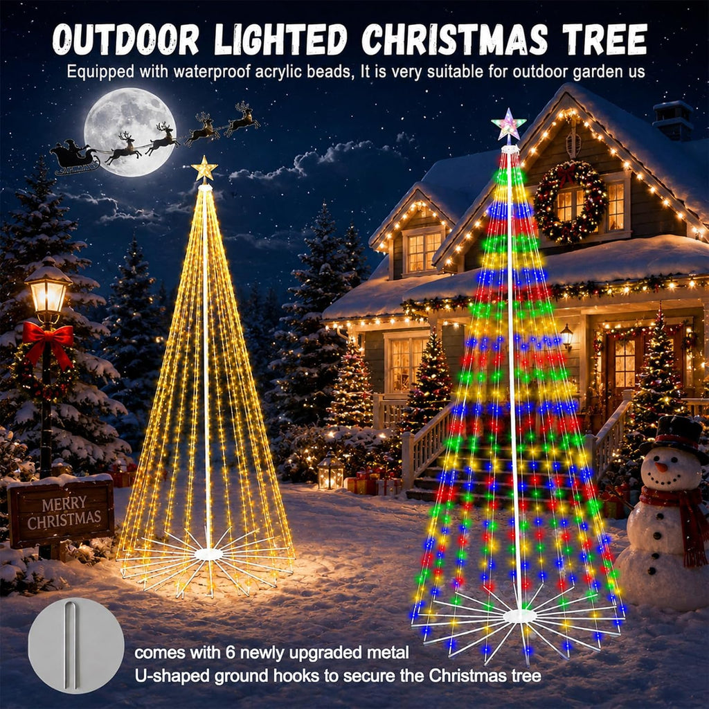 10FT Smart Outdoor Halloween Tree Lights Pop Up with Star