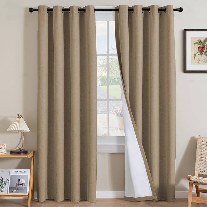 H.VERSAILTEX Linen Curtains 100% Blackout Curtains