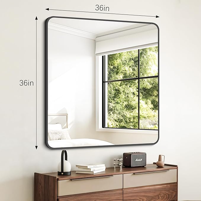 FORBATH Bathroom Mirror 36" x 36"，Large Square Wall Mirror