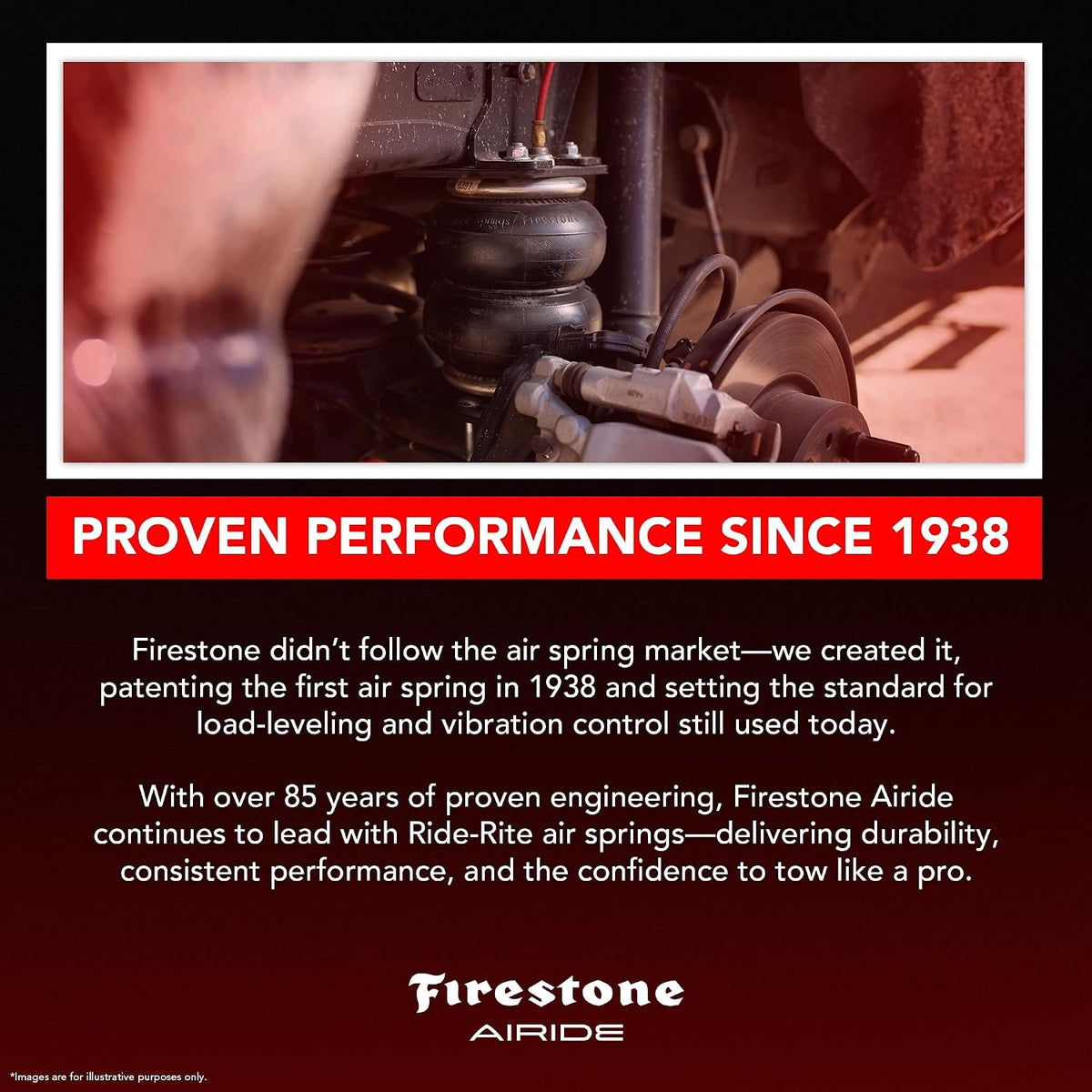 Firestone Airide Red Label Air Suspension Kit with Mounting Assembly fits 2011-2016 F250/F350/F450 4WD | 150 PSI | 7500 LBS Capacity | No Drill Installation | PN 2703