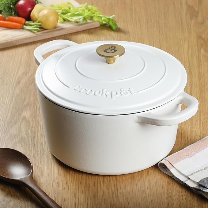 Crock-Pot Artisan 7-Quart Round Dutch Oven – Matte Linen White