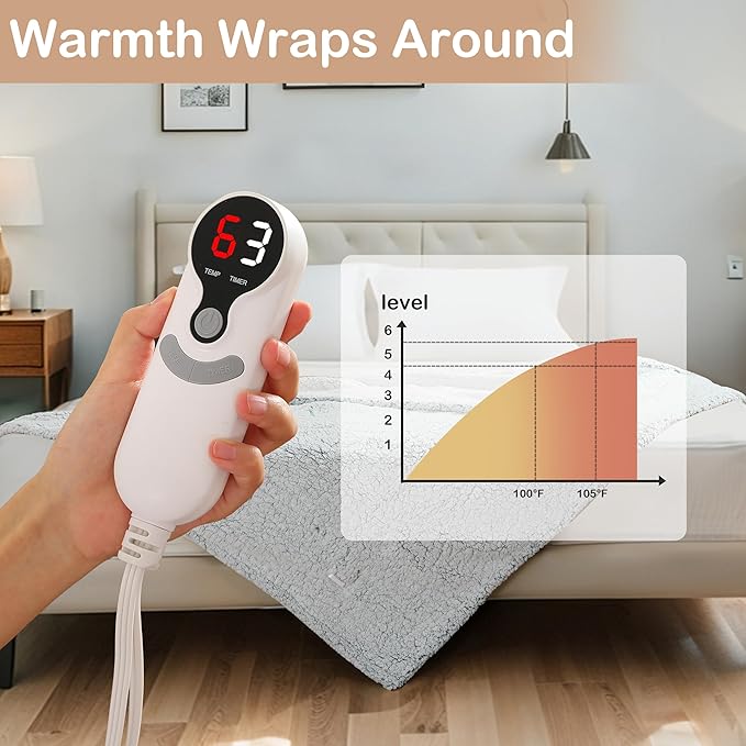 Electric Heated Blanket Full Size 72"×84"