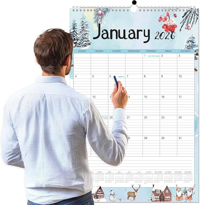 GuassLee Extra Large Wall Calendar 2026, 24-Month Aesthetic Large Calendar Jan.