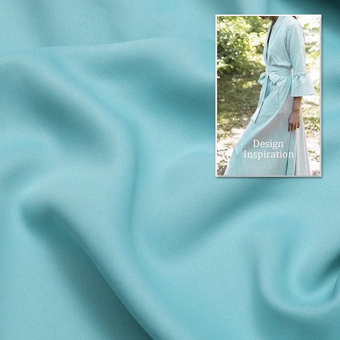 DUALIFE Aqua Curtains for Living Room Bedroom Light Blocking Window Curtains
