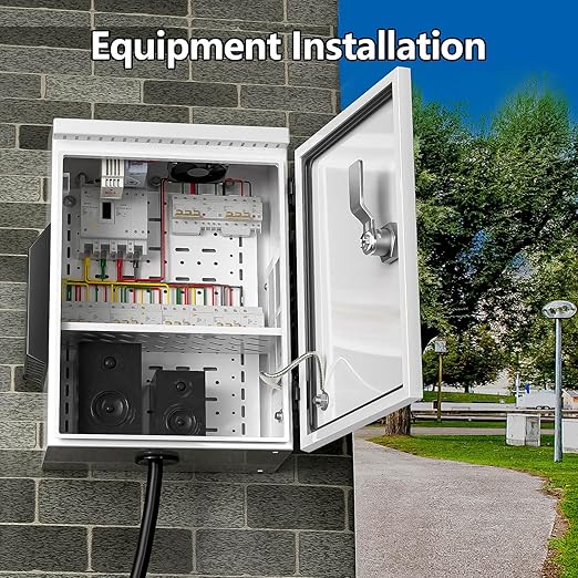 Outdoor Electrical Box with Thermostat and Fan, Cold-Rolled Steel Plate
