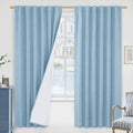 LAMIT 100% Blackout Linen Curtains, 72 Inches Linen Textured Thermal Bedroom